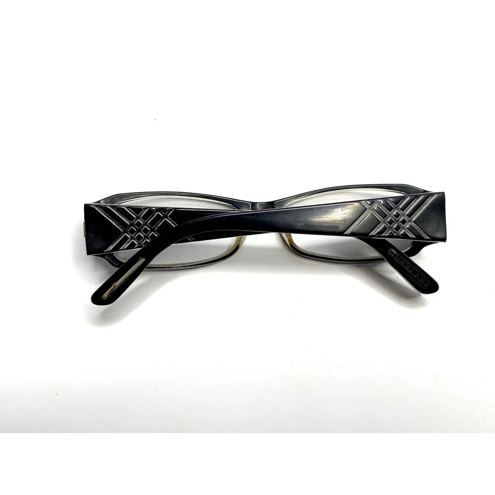 Burberry Black Clear Rectangular Glasses Wide Temple Italy 50 15 130